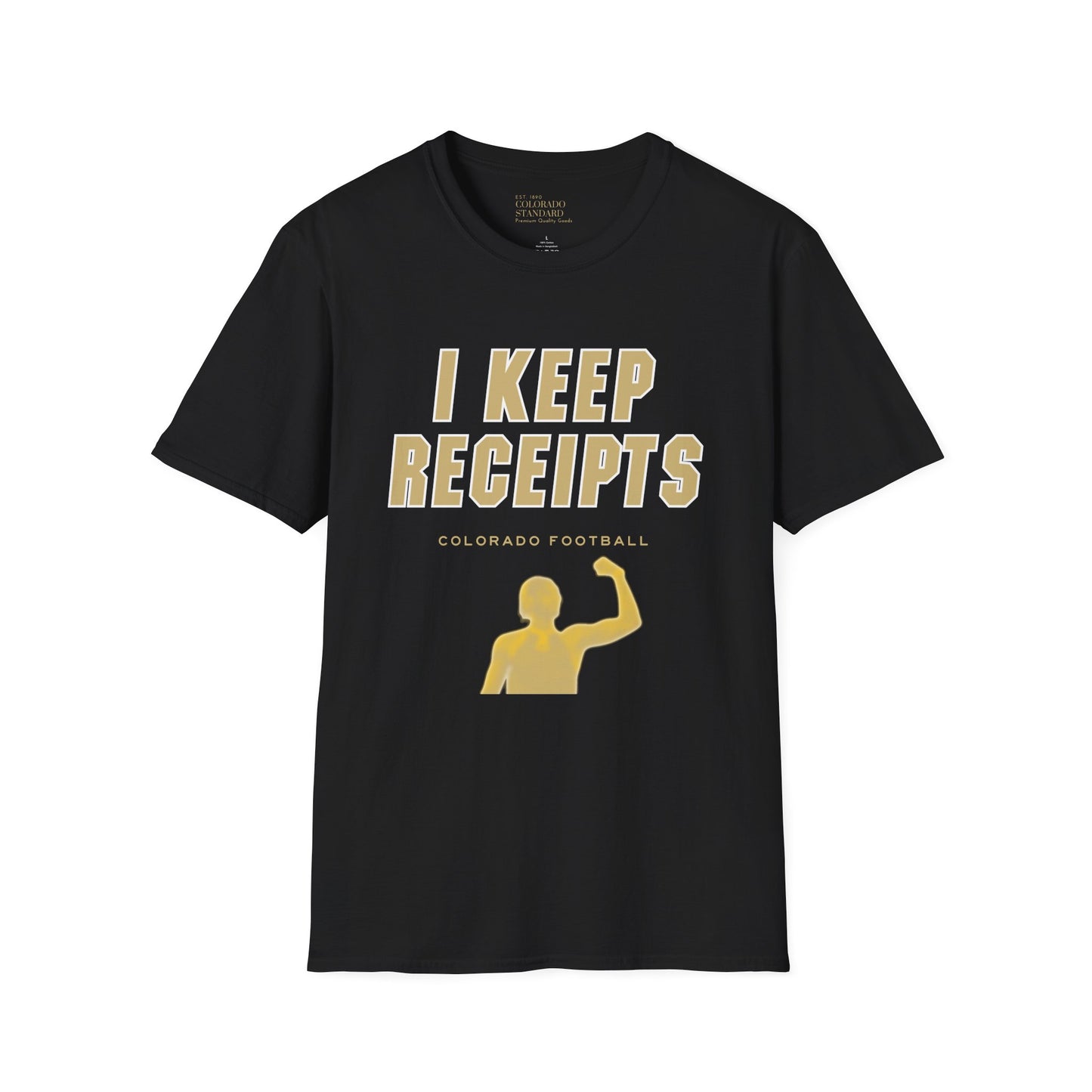 I Keep Receipts Colorado Football T-Shirt - Unisex Softstyle Tee